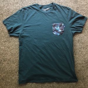 Vans Pocket T Green Floral Pocket Large